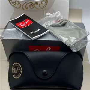 Ray-Ban Black Sunglasses Case with Box, Booklet & Cloth NWOT